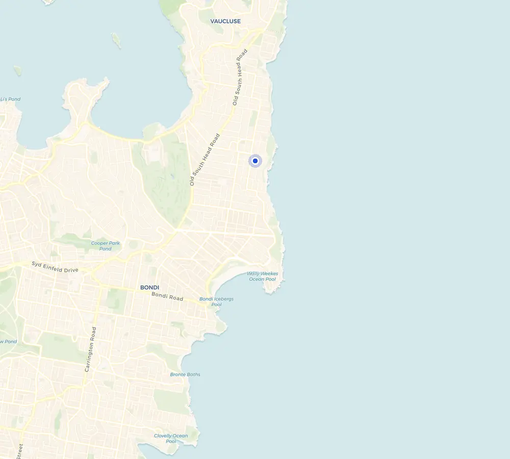 Map of the Dover Heights service area and the surrounding Eastern Suburbs, showing Dover Heights and the nearby streets we cover.