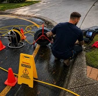 Repairing a burst drain pipe at a Dover Heights home